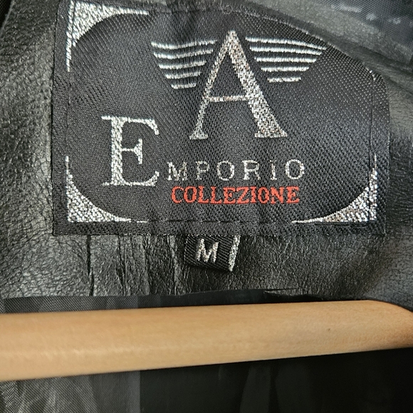 Emporio Armani Emporio Collezione soft faux black leather jacket mens medium - Picture 6 of 12